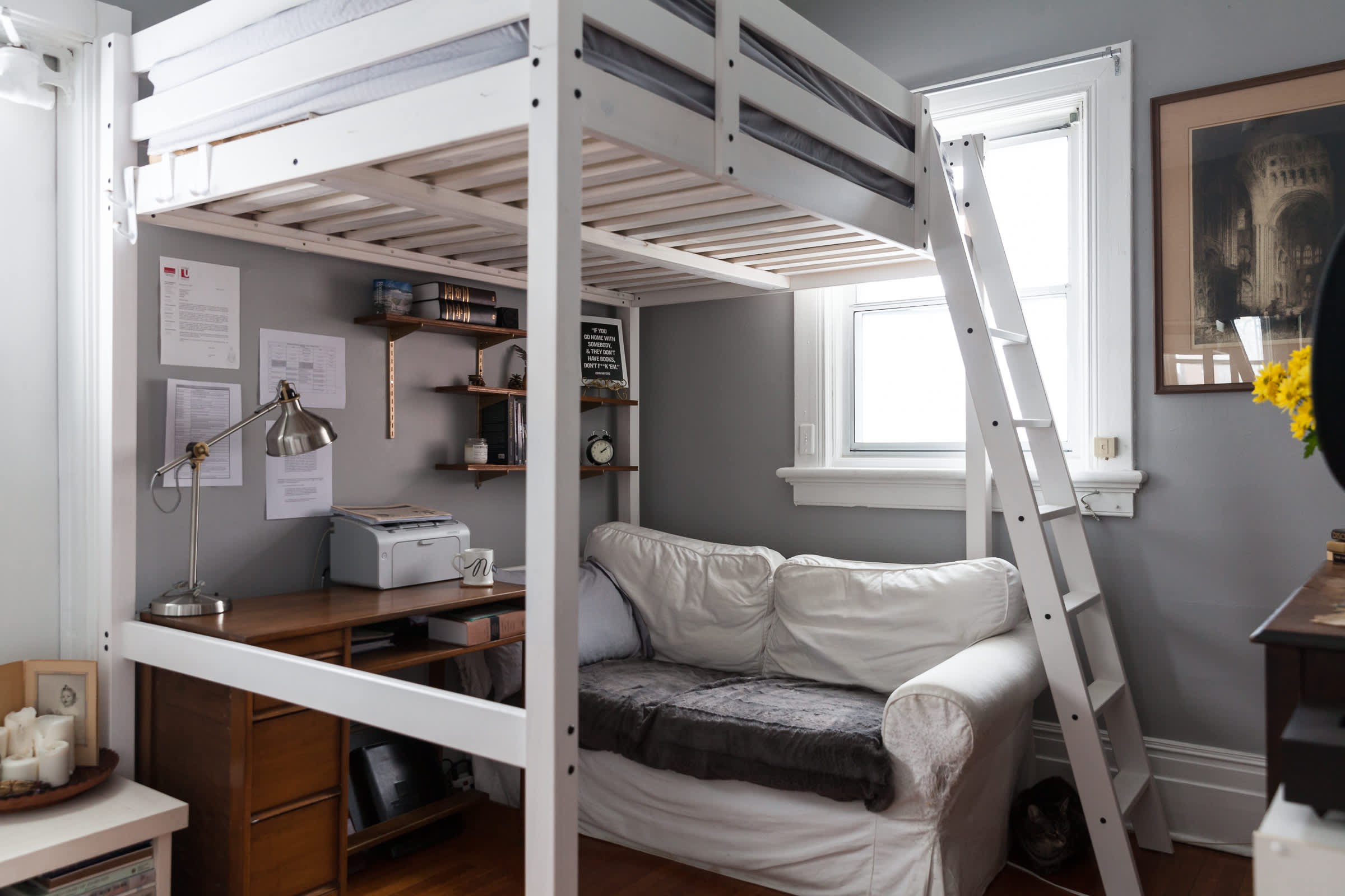 Loft bed with 2024 desk for adults